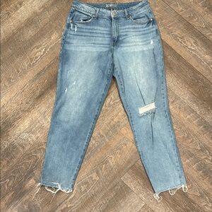 Rewash Women’s High Rise Distressed Mom Jeans